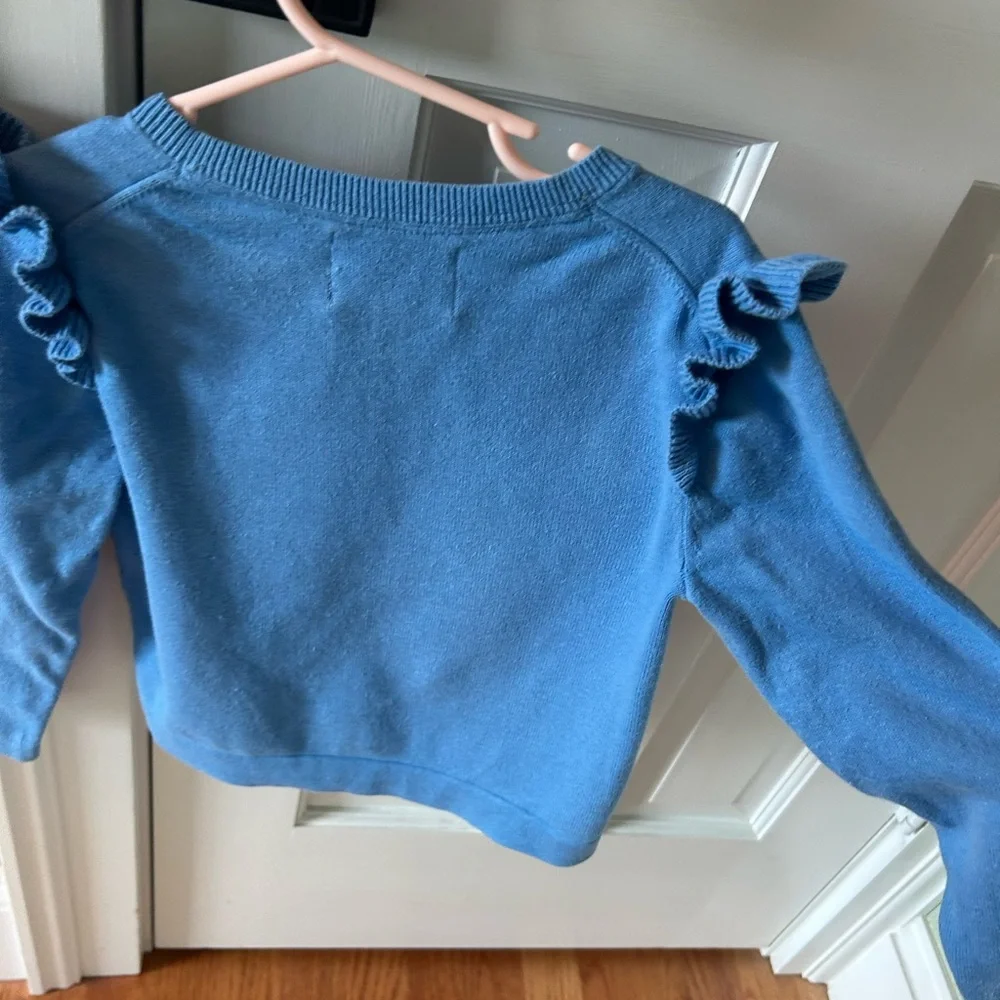 Mini Boden Blue Ruffle Cardigan - Picture 3 of 6
